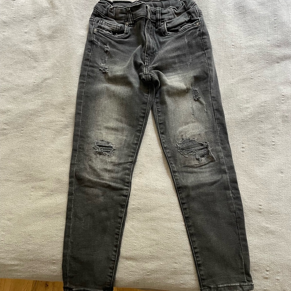 Zara Black Skinny Jeans Distressed Style